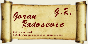 Goran Radošević vizit kartica